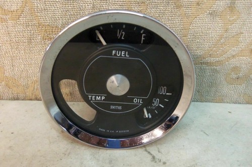 NOS GENUINE SMITHS FUEL TEMP OIL GAUGE CLASSIC AUSTIN MORRIS TRIUMPH # IP3233/42 - Bild 1 von 6