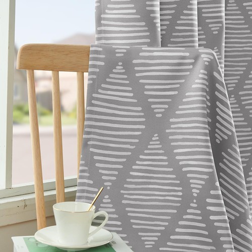 100% Blackout Curtains Striped Print Window Curtains Thermal Panels Set - Picture 18 of 42