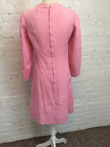 Abito tubino plissettato Jean-Louis vintage anni 60 rosa taglia 10 vestibilità 6 Marshall Field - Foto 6 di 11