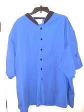 Happy Chef Culinary Uniform Button Down Shirt Adult 4XL Blue