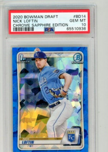 2020 BOWMAN DRAFT SAPPHIRE #BD14 NICK LOFTIN PSA 10 ROYALS