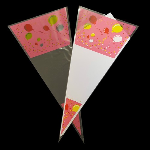 Kids Gift Bags - Clear Coloured Party Cone Bag - Sweet Candy Treat Cello Plastic - Picture 16 of 18