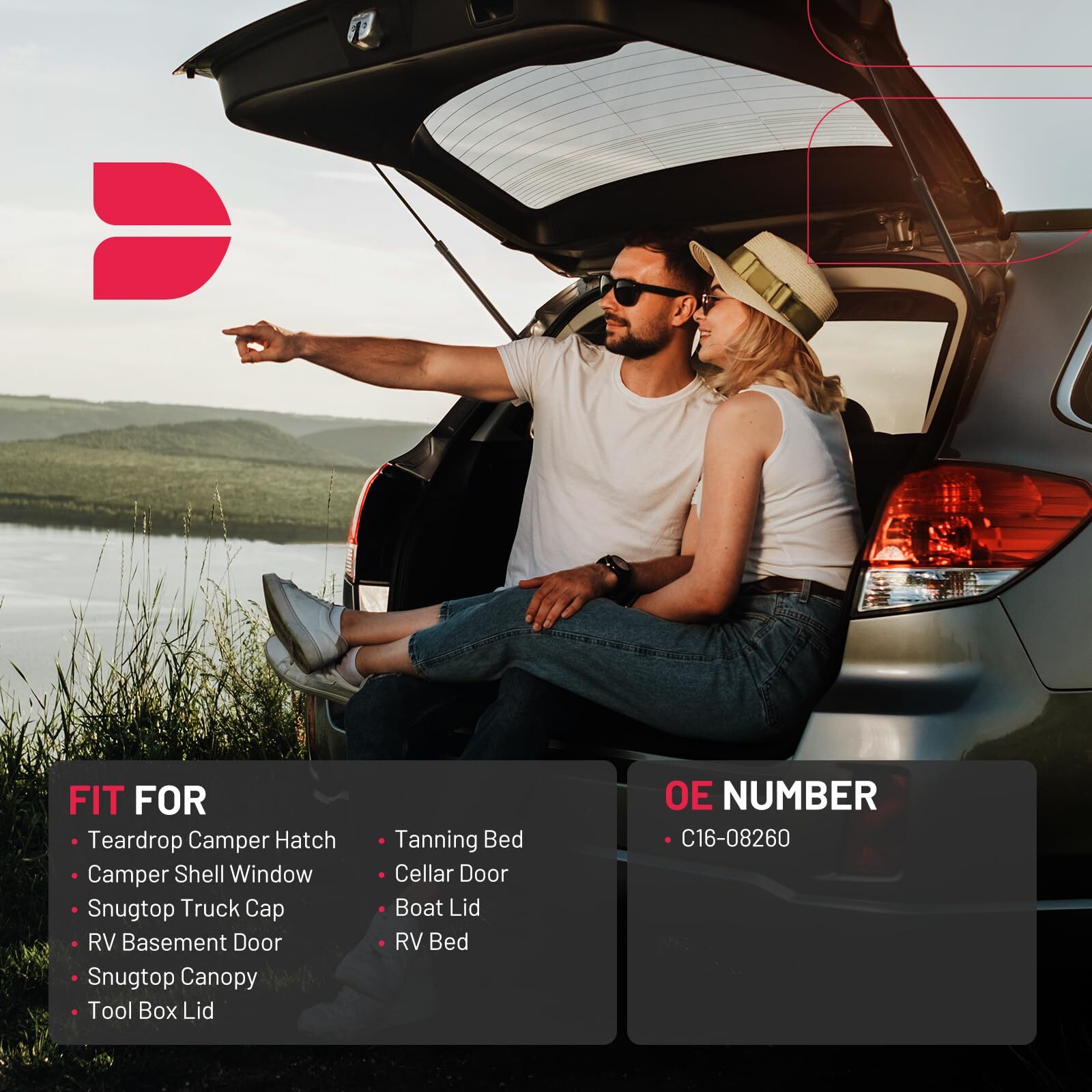 2pc 20inch 60lb/267N Gas Strut for Motorhome Bed Storage Boat Hatch Camper Shell