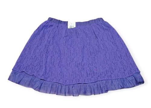 Pony Tails Girls Purple Skirt Floral Textured Lace Size 16 - Picture 2 of 11