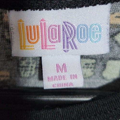 LuLaRoe Shirt Womens Size Medium Black Yellow Striped Long Sleeve T-Shirt Top - Picture 3 of 3