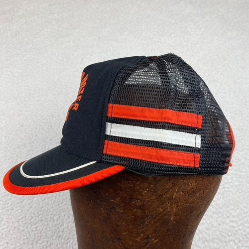 Vintage 3 Stripe Hat Mesh Trucker SnapBack Cap Construction 80s K-Brand Style - Picture 2 of 8