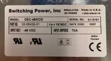 SWITCHING POWER INC DEC-48MOD  30-56429-01 Regulated DC Power Supply G113167