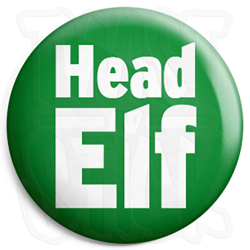 Head Elf - 25 mm Navidad Navidad Navidad Santa's Grotto Botton Insignia, opción de imán de nevera - Imagen 1 de 1