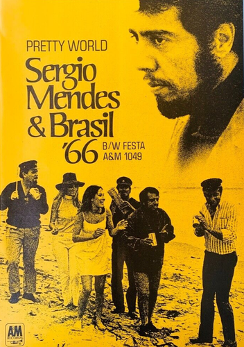 PÓSTER ANUNCIO DE SERGIO MENDES & BRASIL '66 1969 vintage mundo bonito