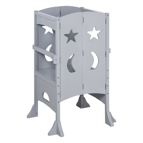 Wooden Kitchen Step Stool Kitchen Stepping Grey - Picture 1 of 6