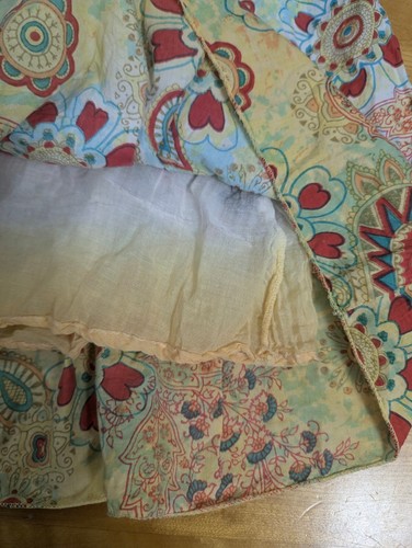 y2k DIMRI Multi Pleated Floral & Paisley Midi Skirt Size Large Cotton T1 - Picture 7 of 7