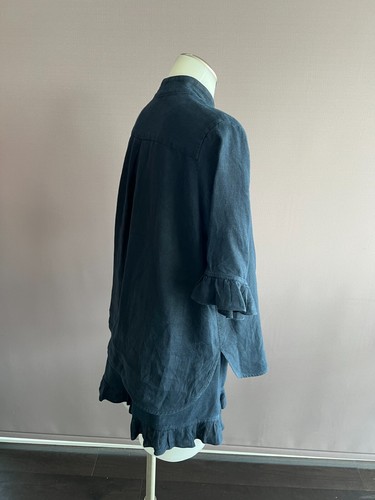 SLEEPER Linen Lounge Suit Bosporus Navy S Retail $220 - Picture 10 of 20