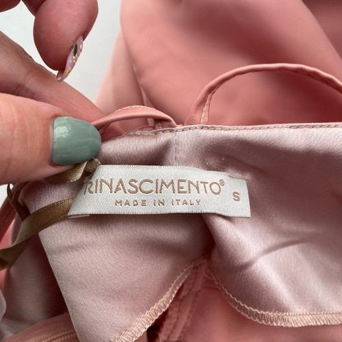 RINASCIMENTO Abito Lungo Rosa Con Spalline A V Con Fessura Laterale Taglia S - Foto 4 di 10
