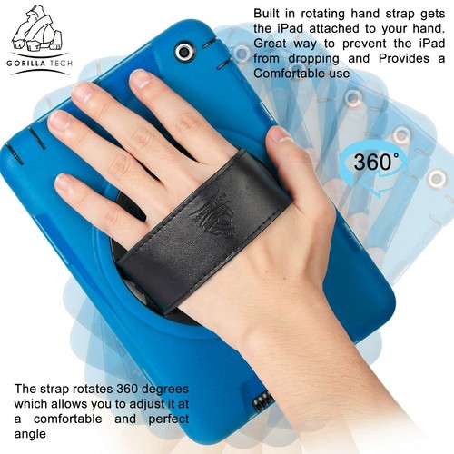 Gorilla Tech Survivor Slim 360° Degree Hand Strap Case Cover Stand Apple iPad - Picture 36 of 62