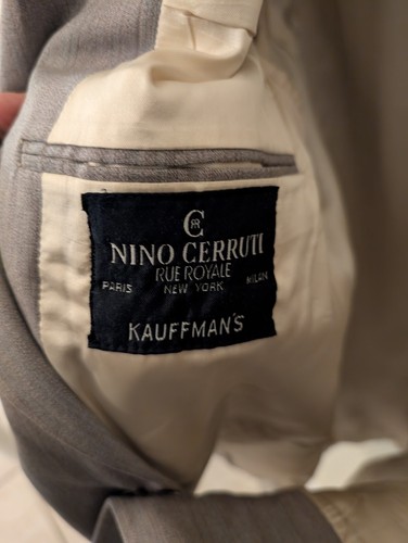 Nino Cerruti Blazer And Pants Men 48/42W x 30L 2pc USA VTG Gray - Picture 3 of 4