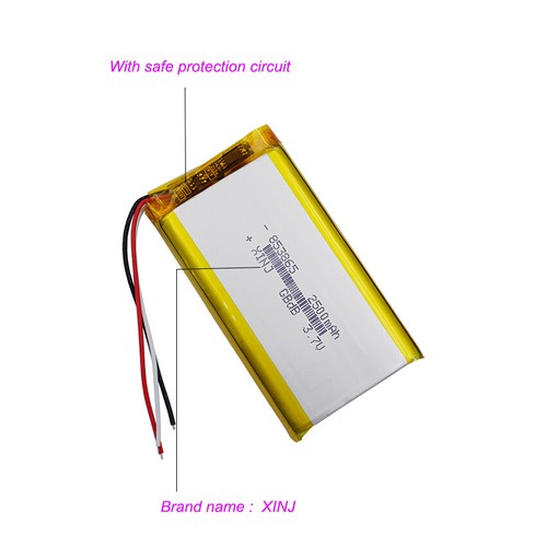 Batería recargable de polímero de litio de 3,7 V 2500 mAh 853865 JST 3 pines termistor NTC - Imagen 3 de 10