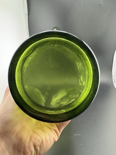 Vintage Avocado Green (Anchor Hocking Lido Or Seneca) Pitcher & 9 Tumblers - Picture 15 of 16