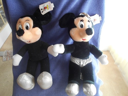Rare Vintage Mickey & Minnie Mouse Disney Parks 15” Plush Collectible Toys-NWT