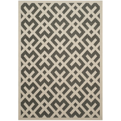 SAFAVIEH Indoor Outdoor CY6915-216 Courtyard Black / Beige Rug - Picture 12 of 32