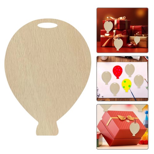 Wooden Balloon Shape Blank Birchwood Craft Tag Plaques Kids Crafting Supplies - Picture 5 of 15