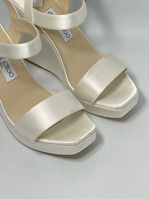 Jimmy Choo Mirabelle Satin Wedge Sandals size 38 | eBay