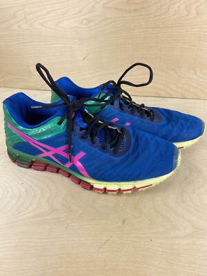 Asics Gel-quantum 180 Womens Running Shoes Size 10 Blue-pink-green