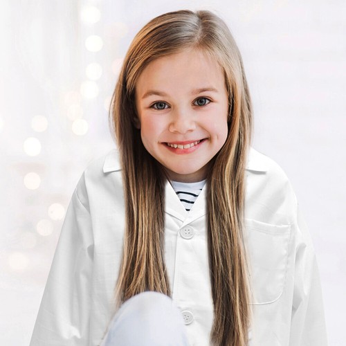 Children's Lab Coat Work Kid White Scientist Clothes Dress up Kids - Picture 5 of 12