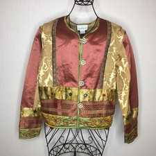 Flashback Couture Jacket Womens Boho Tapestry Woven Embroidered Size M Nwts #408