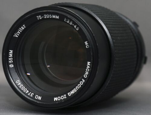 VIVITAR MINOLTA MD 75-205mm F/3.5-4.5 MC Manual Macro Focusing Zoom CAMERA Lens - Picture 2 of 3