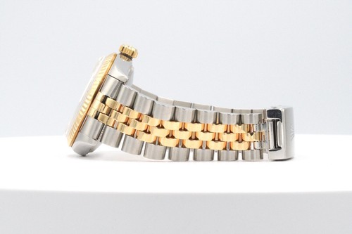 Reloj Rolex Datejust 68273 para dama talla mediana oro 18K esfera blanca diamante romano - Imagen 3 de 6