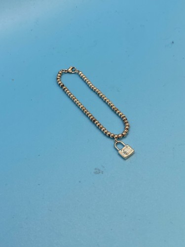 Tiffany & Co Sterling Silver Lock Charm Bead Bracelet - Picture 2 of 5