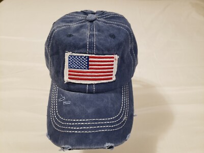 Womens Patriotic Flag Denim Distressed 