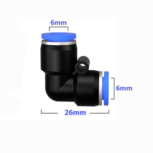 Accesorios neumáticos empujar para conectar 90° tubo de unión de codo OD 6mm línea de aire 10 piezas - Imagen 2 de 8