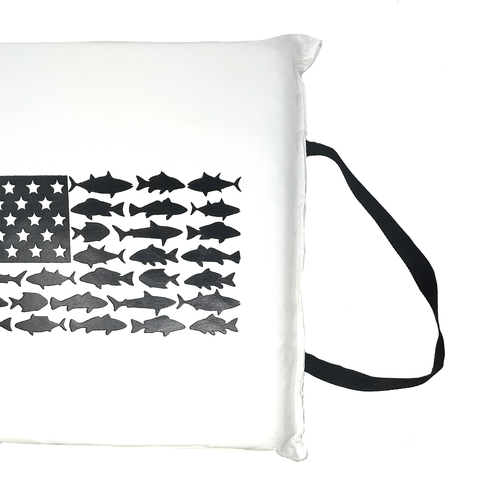 Cojín blanco - Aprobado por la Guardia Costera de Estados Unidos - Bandera de pez estadounidense - Imagen 3 de 3