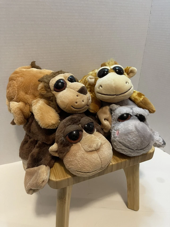 Caltoy Hand Puppet lot of 4 Hippo Lion Giraffe and Monkey plush - Image 2 of 4