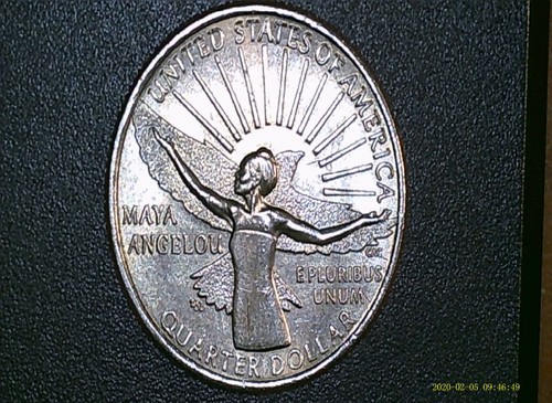 2022 P Maya Angelou Quarter Die Chip Misaligned Strike Error Coin - Picture 9 of 10