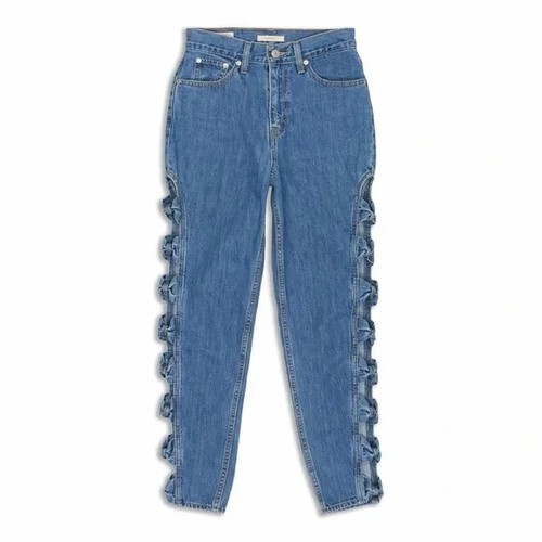 Levi’s Premium Bow Side Cutout Mom Jeans High Rise 100% Cotton Size 28 - Picture 5 of 15