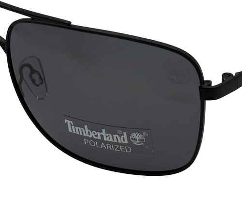 Timberland Sunglass Mens Black Metal Rectangle Aviator, Polarized Lens TB7202 2A - Picture 3 of 13