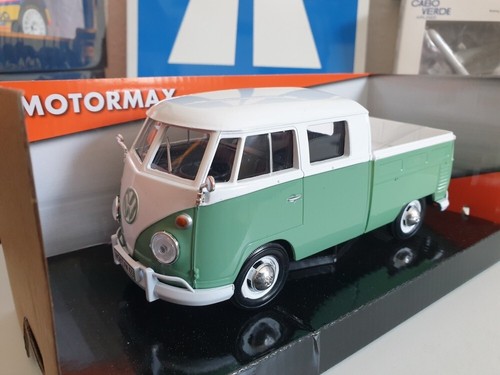 VW Volkswagen T1 Doka Bus Doppia Cabina Pick-up MotorMax 79343G 1:24 - Foto 2 di 3