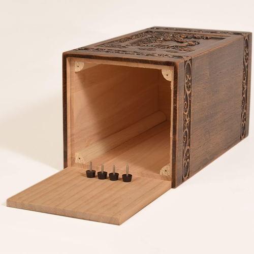 KIMNAG Wooden Cremation Urn for Human Wood Ashes Decorative Deer(xl)250lbs  - Picture 4 of 6