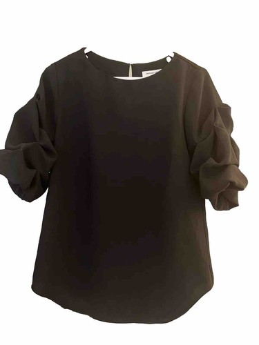 Revolve Amanda Uprichard Merris Top schwarz Puffärmel XS 159 $ NEUWERTIG! - Bild 2 von 7
