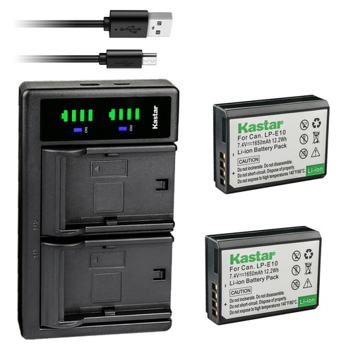 Kastar Battery LTD2 Charger for Canon LP-E10 LC-E10 Canon EOS 2000D 3000D Camera - Picture 9 of 11