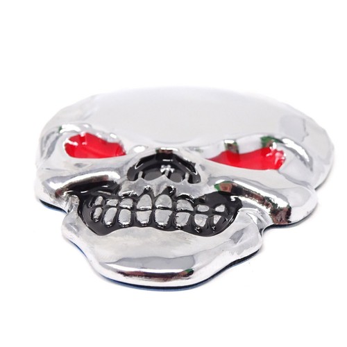 Adesivo 3D emblema TESCHIO cromato 7.5 X 5.5 cm ARGENTO auto macchina styling - Foto 3 di 4