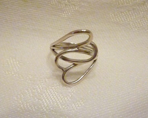 ANILLO CORAZÓN ALAMBRE PLATA 925 VINTAGE NUDO AMOR DAMAS - Imagen 1 de 8