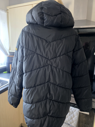 BARBOUR International BROOKLYN FIBREDOWN QUILT BLACK HOODED JACKET UK 8 - Picture 5 of 8
