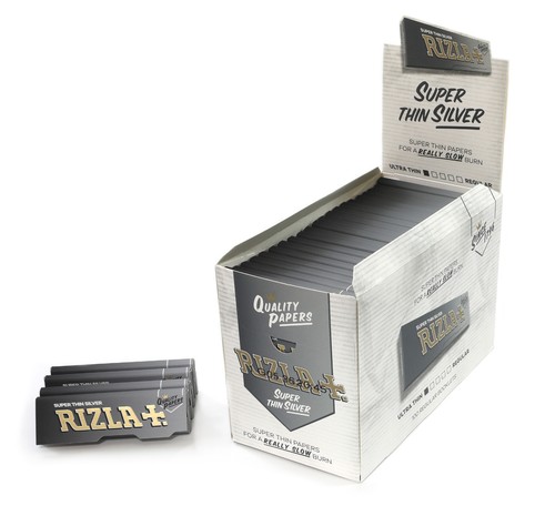 1 Box RIZLA Silver Regular Ultra Thin Rolling Paper - 100 Hefte = 5000 Papiere - Bild 1 von 2