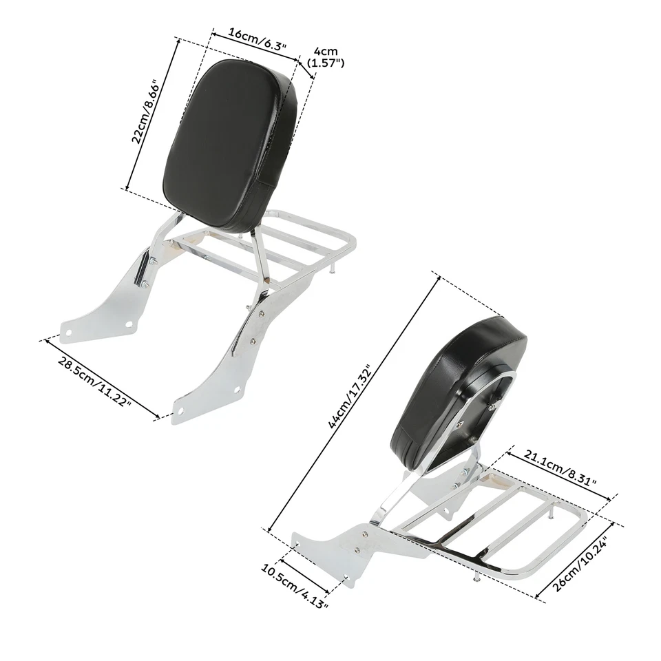 Portaequipajes con respaldo de barra Sissy apto para Honda Shadow SABRE VT1100 ACE VT1100 Foto 3 de 4