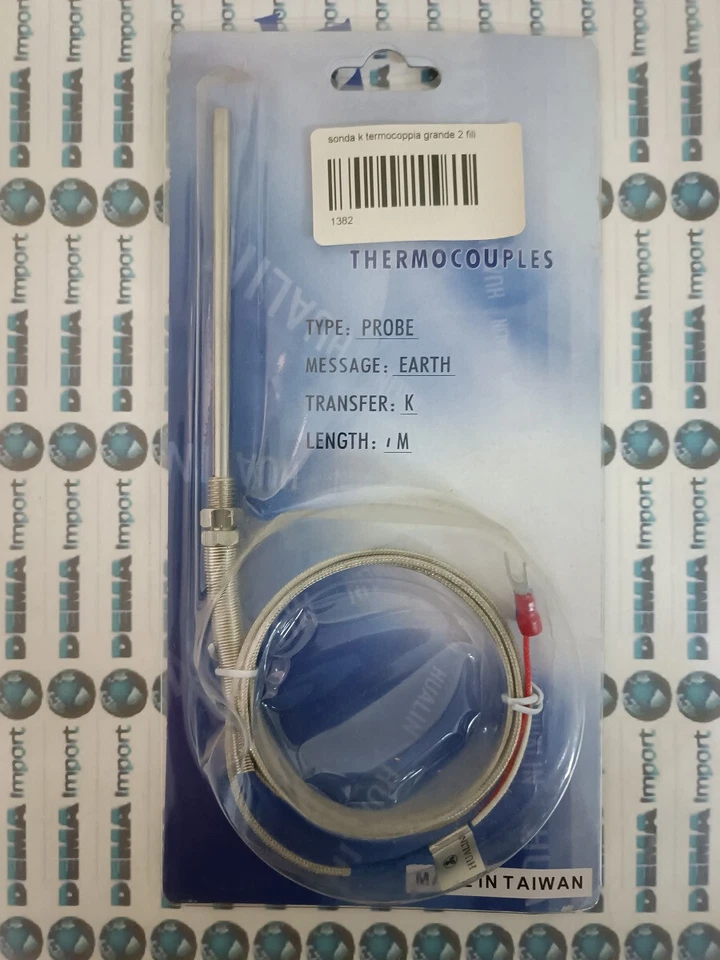 Termocoppia Tipo K, Sonda di Temperatura Filettatura M8 lunga 100mm 5mm diametro - Immagine 4 di 4