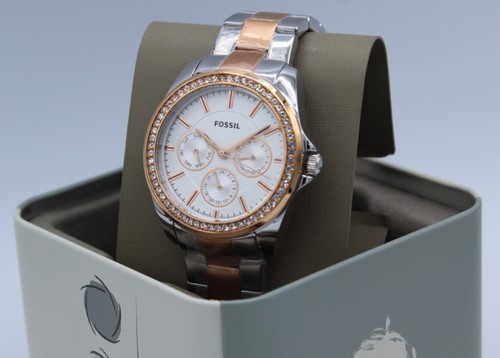 NEW AUTHENTIC FOSSIL JANICE CHRONOGRAPH SILVER ROSE GOLD WOMEN'S BQ3420 WATCH - Picture 14 of 19