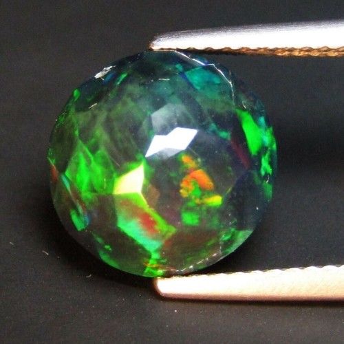 ETHIOPIAN BLACK OPAL FACETED 5 MM ROUND CUT ALL NATURAL F-4686 - 第 1/1 張圖片